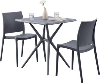 Clp Conjunto De Muebles De Jardin Amino Con 2 Sillas Gris Oscuro