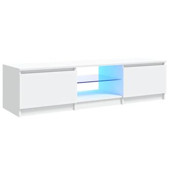 Berkfield Home TV Cabinet with LED Lights White 140x40x35.5 cm
