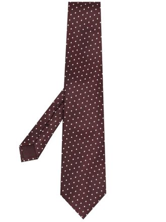Tom Ford Stropdas met stippen - Rood