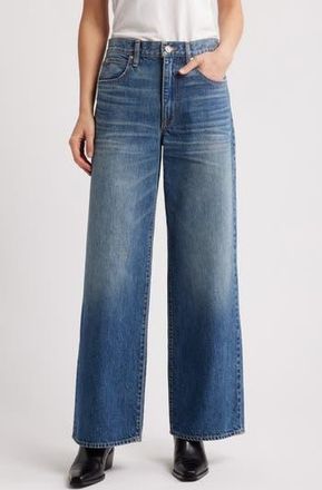 Slvrlake Denim Selena High Waist Organic Cotton Wide Leg Jeans in Six Rivers at Nordstrom Rack, Size 28