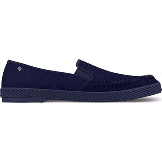 Rivieras Shoes Slip-On Woven Split Toe Moccasin in Navy at Nordstrom, Size 41