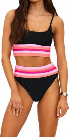 Beach Riot Millie Bikini Bottom In Ruby Colorblock