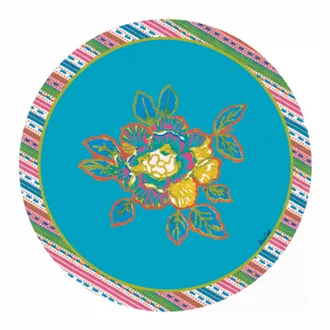 Lisa Corti English Rose Placemat - Set Of 2 In Celeste
