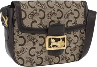 Celine Pre-owned Cross Body Bags, female, Beige, Size: ONE SIZE Pre-owned Vintage Canvas Shoulder Bag