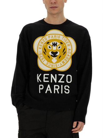 Kenzo Logo Jersey Wool Sweater - Black