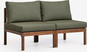 Sklum Sof&aacute; Modular De Jard&iacute;n De 2 Piezas En Madera De Acacia Branson Sklum