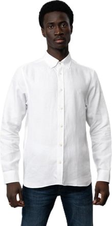 Ted Baker Ognon Mens Long Sleeve Cotton Lyocell Script Shirt White