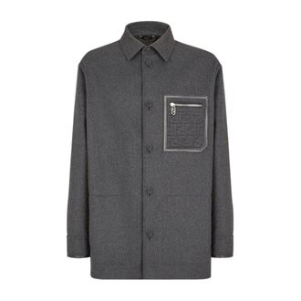 Fendi Heren, Jassen, Grijs, Maat: L Kasjmier