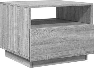vidaXL Coffee Table with LED Lights Grey Sonoma 50x49x40 cm vidaXL