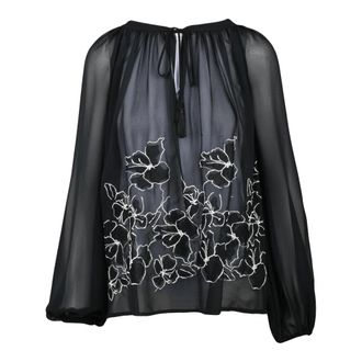 Ermanno Scervino Blouses, female, Black, Size: M Blusa in Voile