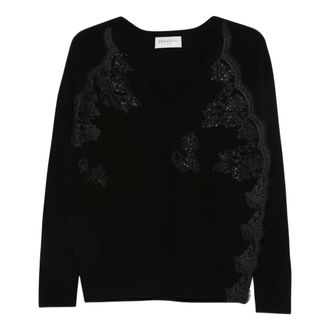 Ermanno Scervino Dames, Truien, Zwart, Maat: M