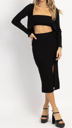 Crescent Evie Cardi Midi 3 Piece Set In Black