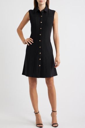 Maggy London Sleeveless Shirtdress in Black at Nordstrom, Size 16