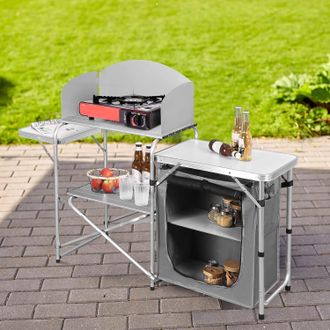 Woltu Woltu Mobile Cucina Da Campeggio Tavolo Pieghevole Da Giardino Armadio Da Campeggio