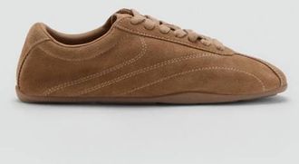 Mango Sneaker pelle inserto contrasto sabbia - Donna - 35 - MANGO