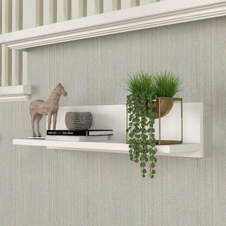 Dmora Mensola Cavargna, Un Ripiano, 60x15x15h Cm Bianco
