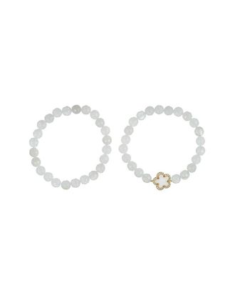 Eyecandy LA Eye Candy La White Jade Stack Bracelet