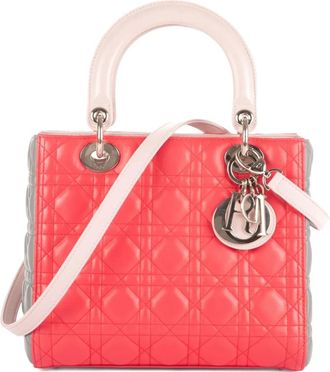 Dior Borsa a mano Cannage Lady Dior two-way media - Rosa