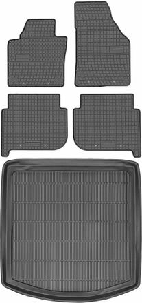 OEM Juego De Alfombrillas De Goma Para Coche Y Alfombrilla Para Maletero Para Volkswagen Touran Minivan (2003-2010)