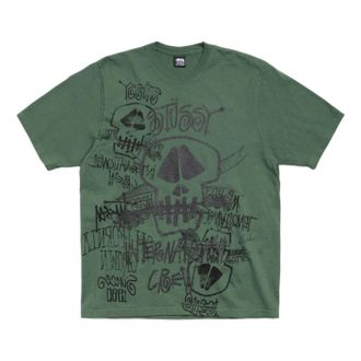 St&uuml;ssy Skulls T-Shirt Pigment Dyed Pine 1905177-PINE