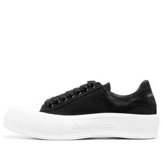 Alexander McQueen (WMNS) Alexander McQueen Deck Skate Plimsoll Shoes Black White 697120W4MV71070