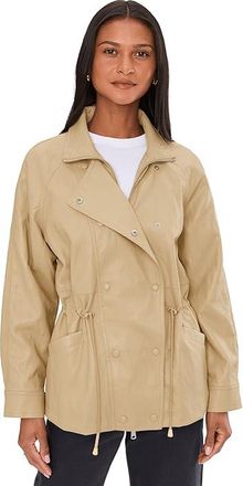 Avec Les Filles Anorak With Waist Drawstring Womens Jacket Ochre : MD, Cotton/Polyester/Viscose