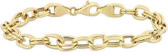 Amour Oval Link Bracelet In 14K Yellow Gold