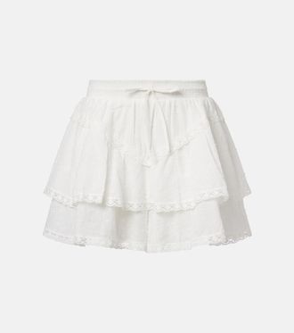 Poupette St Barth Shorts Thia in cotone con ricamo