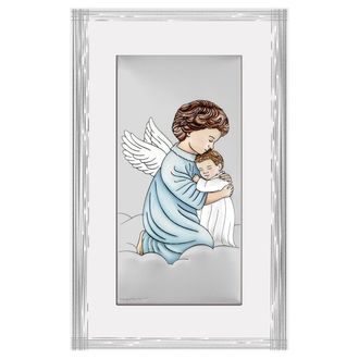 OEM Imagen De Un &Aacute;ngel Guardi&aacute;n Moderno Plateado Sobre Una Cama Colorida Tama&ntilde;o: 9x15,5 Cm Sku: Bc6763/2fbcol