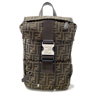 Fendi Zucca Black Brown Canvas Leather Sling Bag (Pre-Owned)