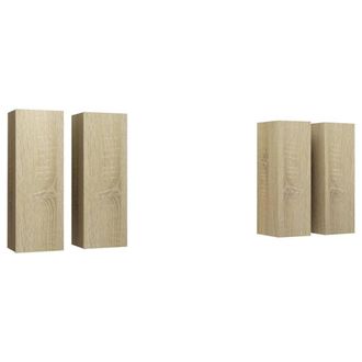 Berkfield Home TV Cabinets 4 pcs Sonoma Oak 30.5x30x90 cm Engineered Wood in Light Oak