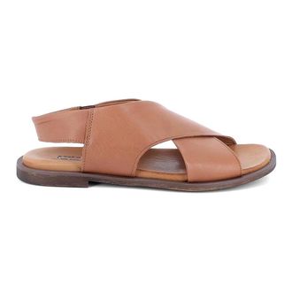 Igi & Co Cross-strap Leather Sandal - female - Igi&Co - Flat Sandals - Brown - 3 UK - Shoes