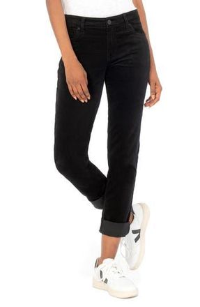 Kut from the Kloth Catherine Stretch Cotton Corduroy Boyfriend Pants in Black Jm at Nordstrom Rack, Size 12