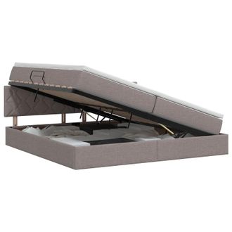 vidaXL Cama Con Almacenamiento Y Colch&oacute;n Topo 200 X 200 Cm Terciopelo Vidaxl