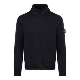 Stone Island Logo Patch Turtleneck Sweater Black 7915505A2-V0029