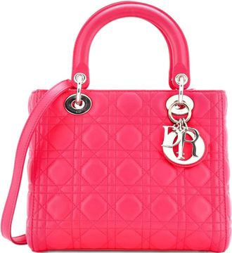Dior Lady Dior Bag Cannage Quilt Lambskin Medium satchel - Roze