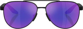 Prada Dark Blue Mirror Violet Mens Sunglasses PS A52S DG005U 58