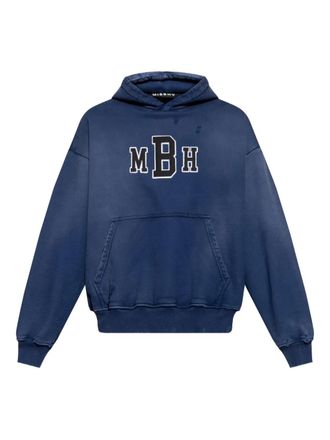 Misbhv logo-embroidered hoodie - men - Cotton - M - Blue