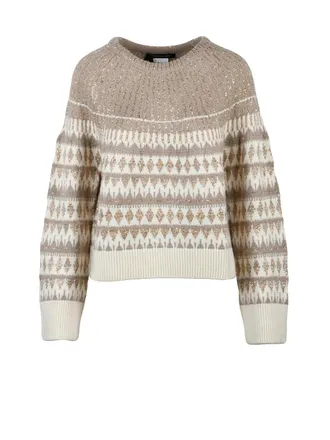 Pennyblack Rhinestone-Embellished Cropped Crewneck Sweater