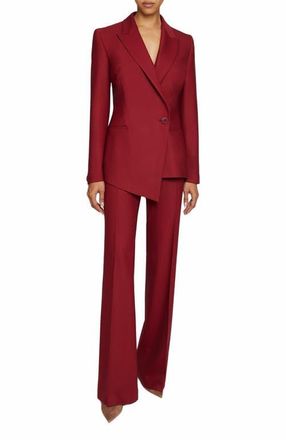 Santorelli ELIZABETH Flared Legs Pant in Virgin Wool Stretch in Carmine Red at Nordstrom, Size 16