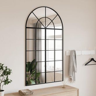 Berkfield Home Wall Mirror Black 80x140 cm Arch Iron