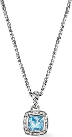 David Yurman sterling silver Petite Albion diamond necklace (7mm) - women - Sterling Silver/Blue Topaz - One Size