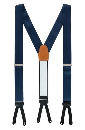 Trafalgar Store Sutton Silk Suspenders in Navy at Nordstrom