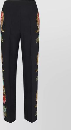 Etro silk paisley-print high-rise wide-leg trousers