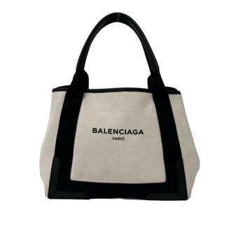 Balenciaga Black Ivory Canvas Leather Handbag Pouch Tote Bag (Pre-Owned)