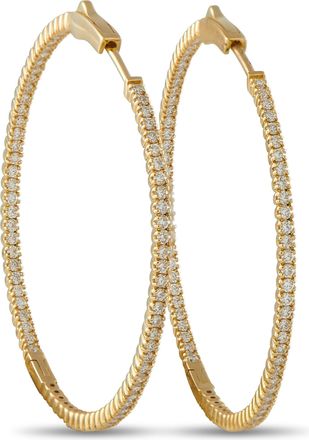Luxury Bazaar 14K Yellow Gold 1.54ct Diamond Inside-Out Hoop Earrings MF21-111825