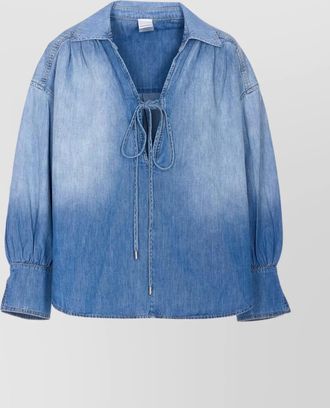 Pinko shoulder detail tie collar v-neck top