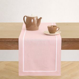 Solino Home Linen Table Runner for Dining Table, Holiday and Everyday Table Decor - Kensington in Pink at Nordstrom, Size Xx-Small