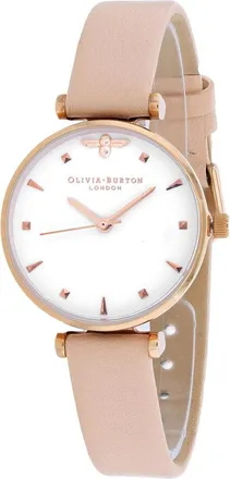 Olivia Burton Womens Embellished White Round 30mm