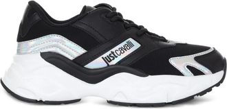 Just Cavalli Sneakers met iriserende vlakken - Zwart